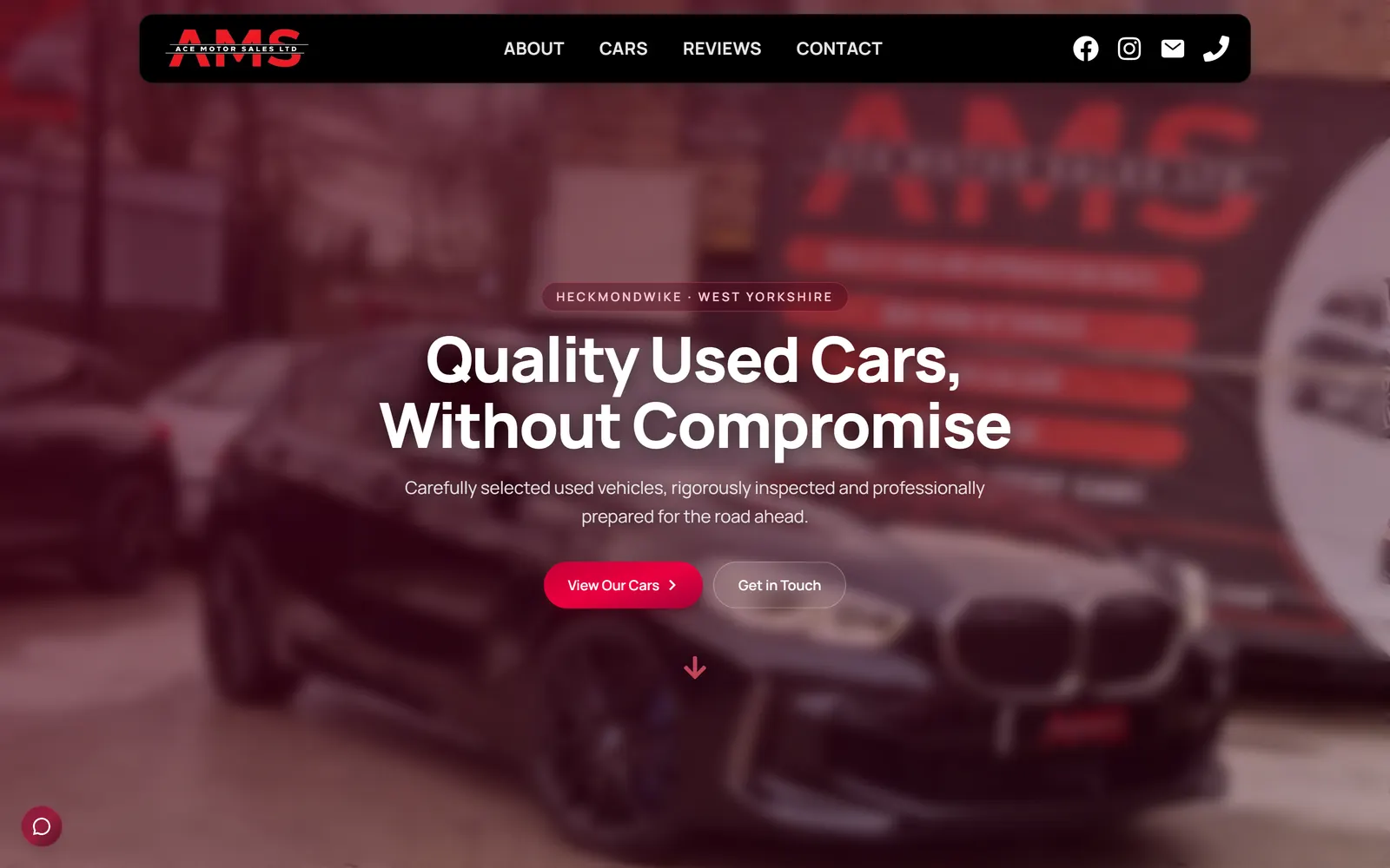 Ace Motor Sales landing page