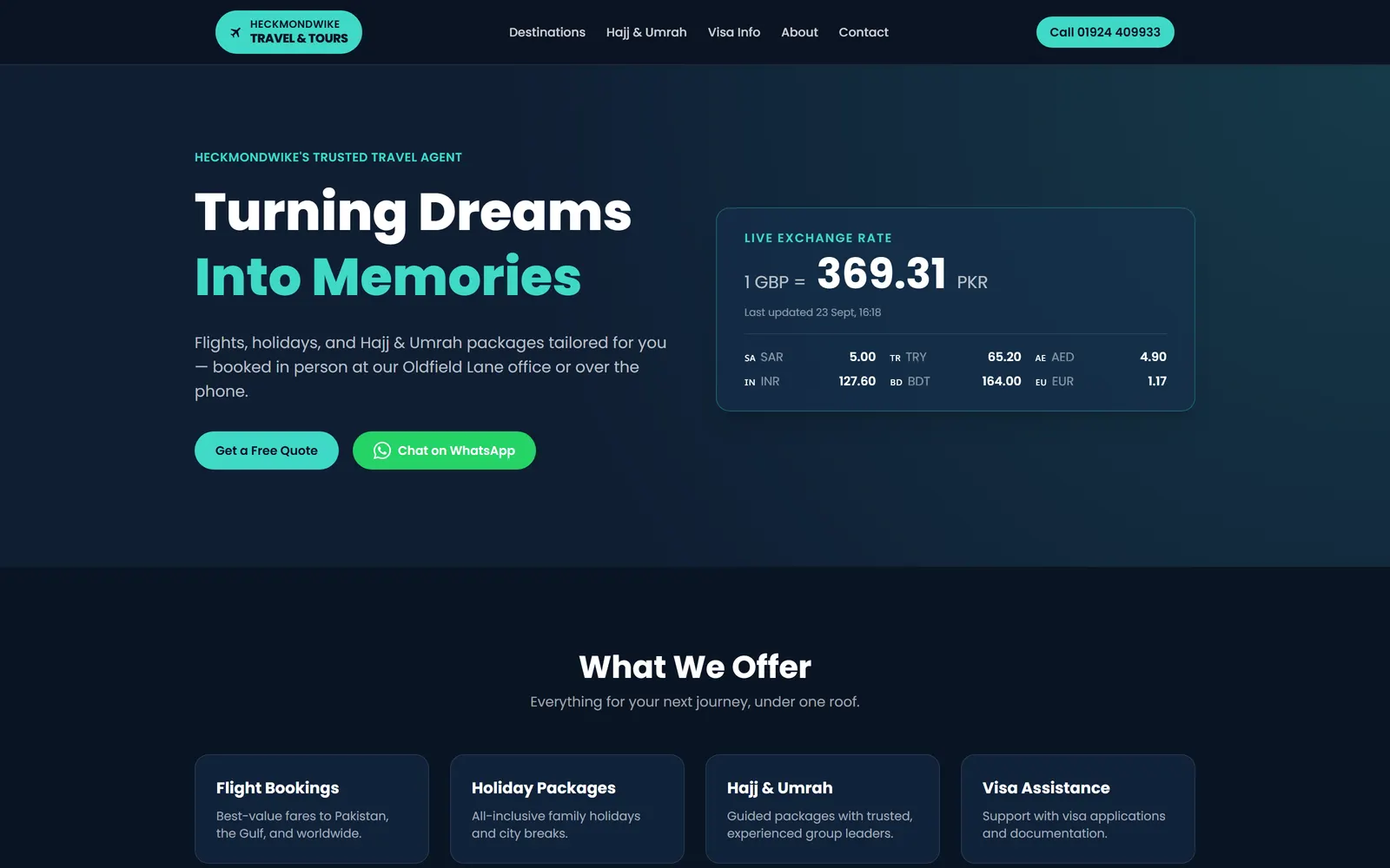 Hecky Travel landing page