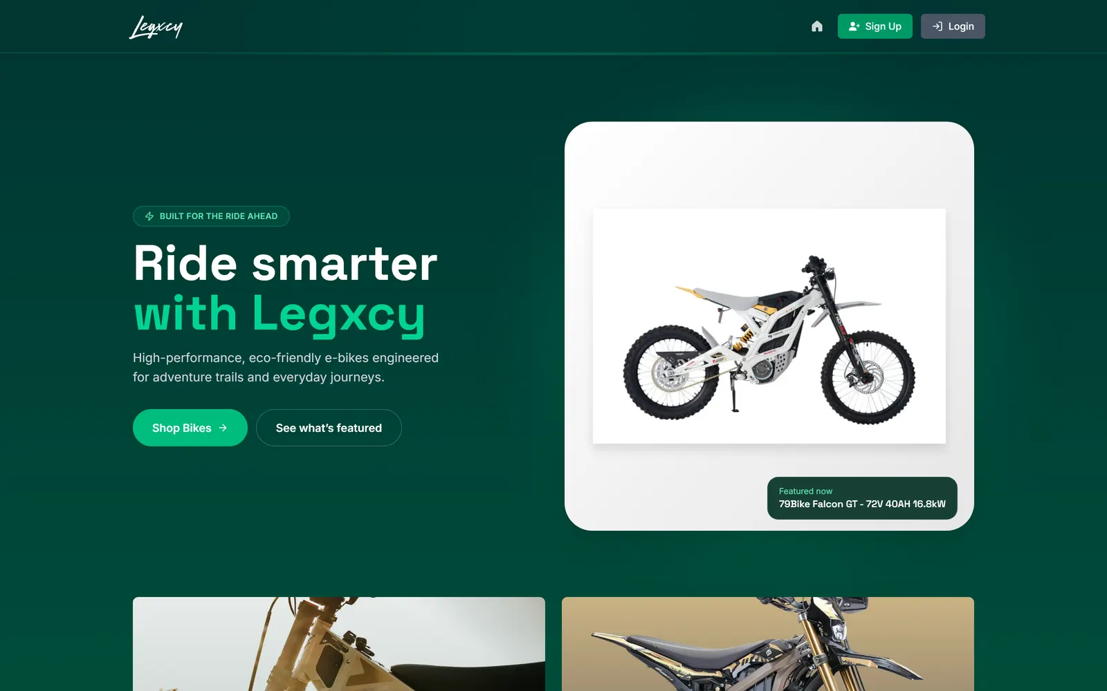 Legxcy landing page